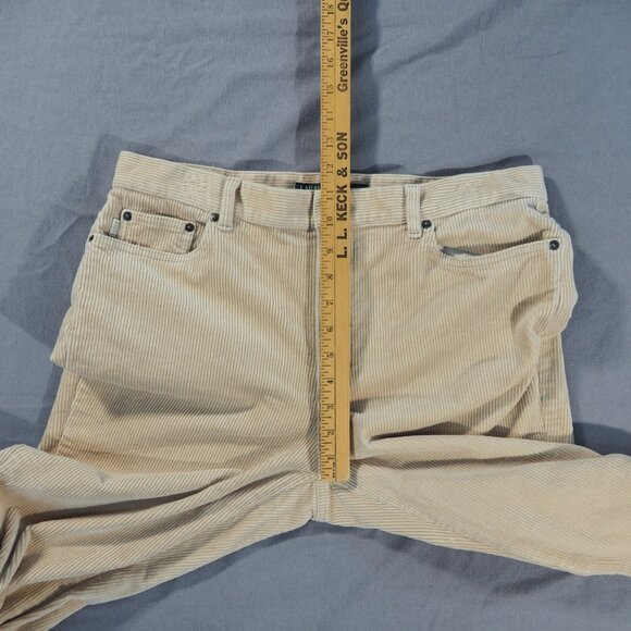 Lauren Jeans Company Pants Womens 12 Tan Corduroy Wide Leg Preppy Cottage Retro - Picture 7 of 11